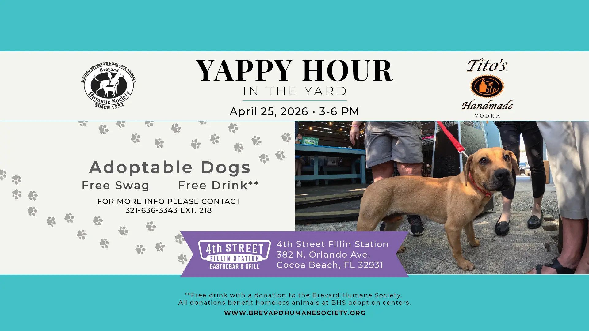 Yappy Hour in the Yard at 4th Street Fillin' Station on April 25th