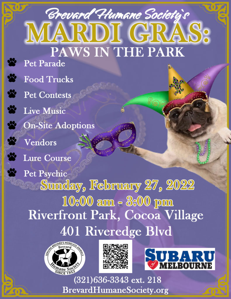 Mardi Gras Paws in the Park Brevard Humane Society